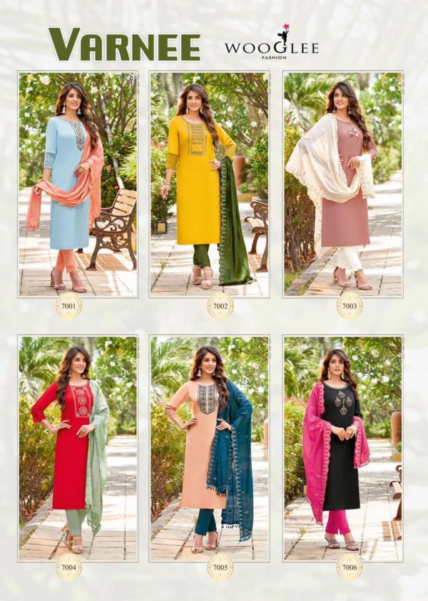 Wooglee Varnee Cotton Kurti With Bottom And Dupatta Collection